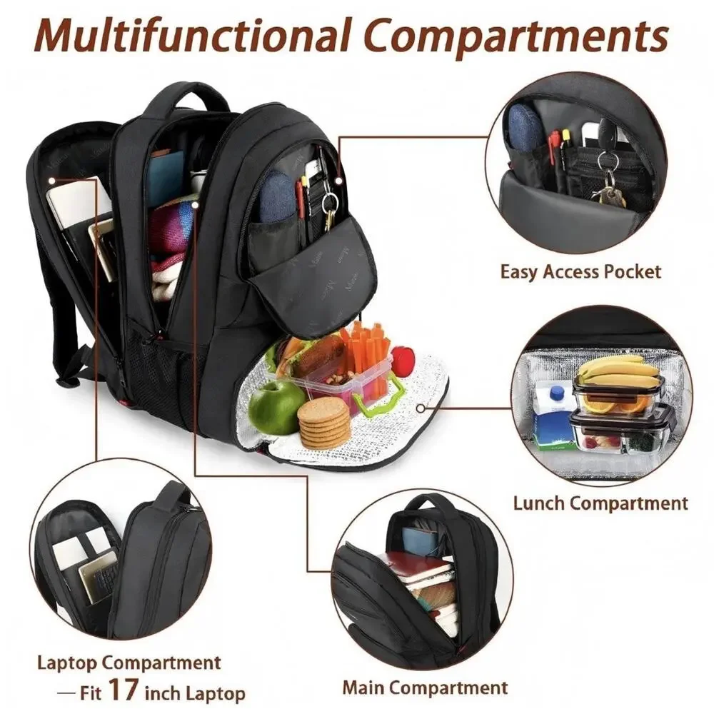 MATEIN Lunch Backpack for Men, 17 Inch Insulated Cooler Backpack